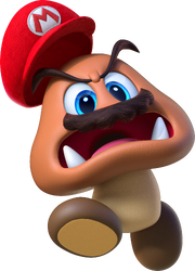 Super Mario Odyssey artwork of a captured Goomba