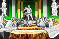 The Trevi Fountain in the DOS (left) and SNES (right) releases