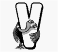 A Necky holding the letter "V" in Donkey Kong Country (GBC).