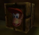 Diddy Kong's wall switch in Donkey Kong 64