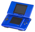 An electric Blue Nintendo DS