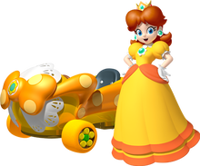 Princess Daisy and her kart with a Birthday Girl body and Sponge wheels.
