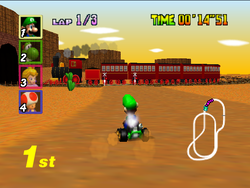 Kalimari Desert in Mario Kart 64.