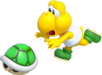 Artwork of an unshelled Koopa from Super Mario 3D World.