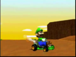 Luigi racing on this course in the demo movie