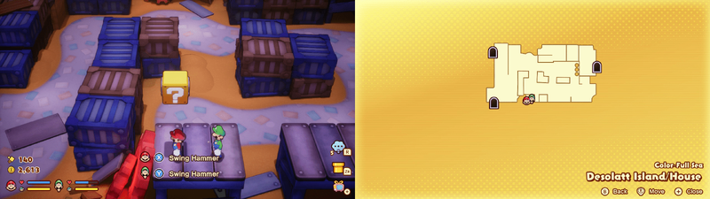 Seventh ? block in Desolatt Island from Mario & Luigi: Brothership