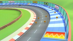 View of one of the bends in N64 Luigi Raceway