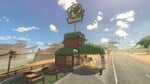A jungle and fossil themed Yoshi's drive-through near Faraway Oasis with a green logo