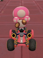 Toadette performing a trick.