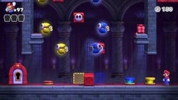 Screenshot of Expert level EX-13 from the Nintendo Switch version of Mario vs. Donkey Kong