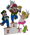 Podium Super Mario Kart 1, back cover