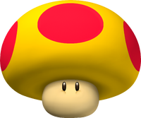 Artwork of a Mega Mushroom in New Super Mario Bros.