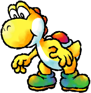 Artwork of Yellow Yoshi in Yoshi Touch & Go