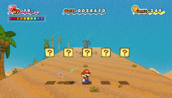 Last five ? Blocks in Yold Desert of Super Paper Mario.