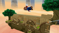 Mario arrives at the Clockwork Ruins Galaxy starting planet in Super Mario Galaxy 2