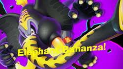 Screenshot of Elephant Bananza when it is learned in Donkey Kong Bananza.