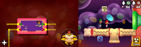 Twelfth block in Flab Zone of Mario & Luigi: Bowser's Inside Story + Bowser Jr.'s Journey.