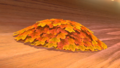 A leaf pile in Wii Maple Treeway in Mario Kart 8 Deluxe