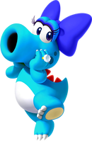 Artwork of Birdo (Light Blue) from Mario Kart Tour