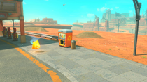 A Yoshi's vending machine in Mario Kart World