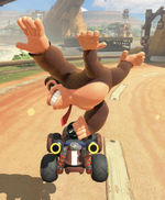 Donkey Kong performing a trick.