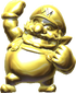 A golden statue of Wario from the ending of Step It Up in Mario Party 9