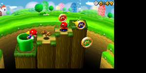 A screenshot from Mario and Donkey Kong: Minis on the Move