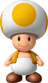 Artwork of Yellow Toad in New Super Mario Bros. Wii