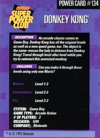One of the Power Challenge Trading Cards