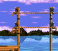 Horizontal ropes in pier from Donkey Kong Country 3: Dixie Kong's Double Trouble