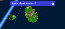 The tower-shaped planet created by the Hungry Luma.