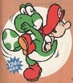 Yoshi aiming an Egg projectile