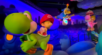 A scene from Yoshi's Adventure in Super Nintendo World
