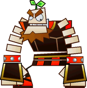 O'Cabbage, the brainwashed form of O'Chunks fought at the Floro Caverns in Super Paper Mario.