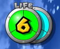The life meter as it appears in Super Mario Galaxy + Super Mario Galaxy 2