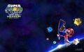 Korean wallpaper of Mario floating in space