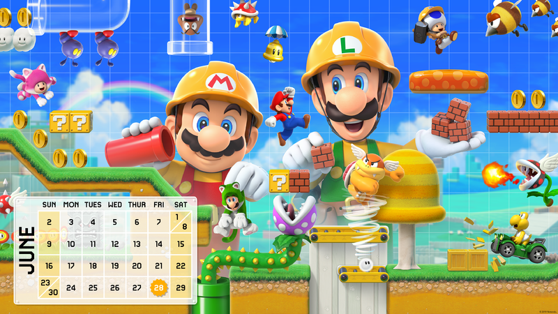File:Super Mario Maker 2 June Calendar A Wallpaper.png