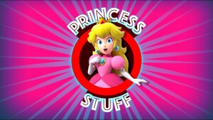 Thumbnail of a "Princess Stuff" video uploaded to Nintendo of America's official channels on YouTube. The video shows gameplay of Princess Peach, Daisy, and Rosalina in several Nintendo Switch games.