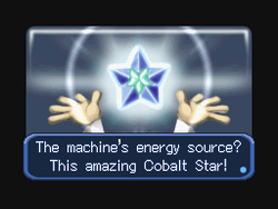 Professor E. Gadd holding the Cobalt Star.