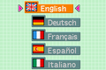 Language selection screen (Europe only)