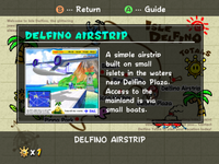Delfino Airstrip description in Super Mario Sunshine.