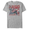 Gray T-shirt of Mario kicking a soccer ball distributed by Fifth Sun