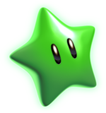 Artwork of a Green Star from Super Mario 3D World.
