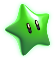 Artwork of a Green Star from Super Mario 3D World.