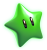 Artwork of a Green Star from Super Mario 3D World.