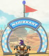 A mission goal ring seen in Mario Kart World