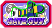 The logo for Gate Guy in Mario Party 3