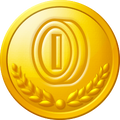 A gold Coin Collection medal in New Super Mario Bros. U Deluxe