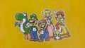 Mario with some of his friends in Nintendo's recruitment book