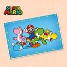 Thumbnail of a Super Mario puzzle featuring Mario and Yoshis